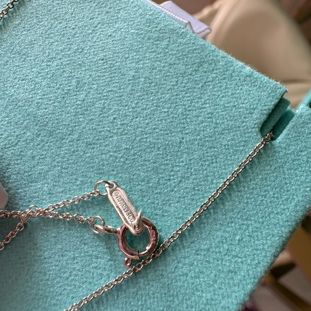 Tiffany & Co. Silver Necklace with Pink Heart Pendant - Picture 4 of 6